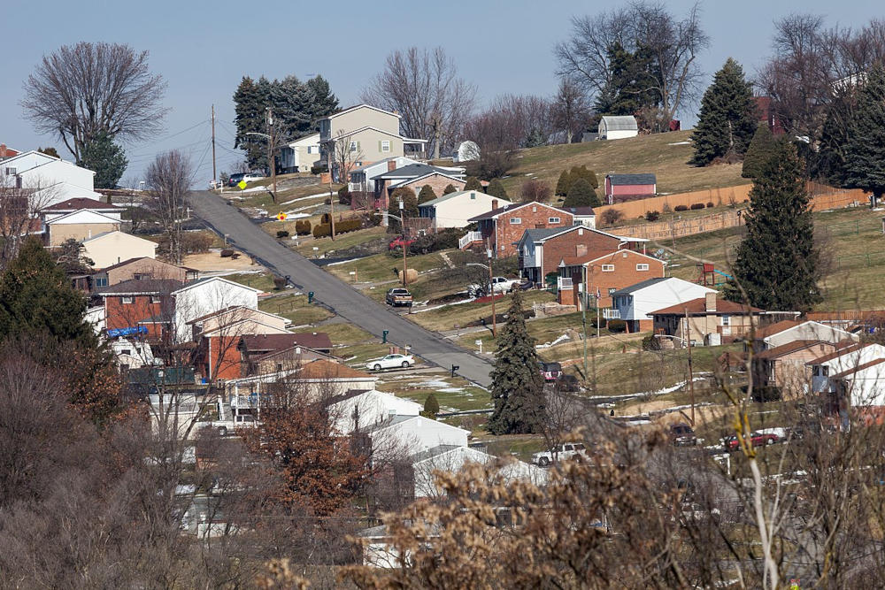 A residential street in Canton Township, PA