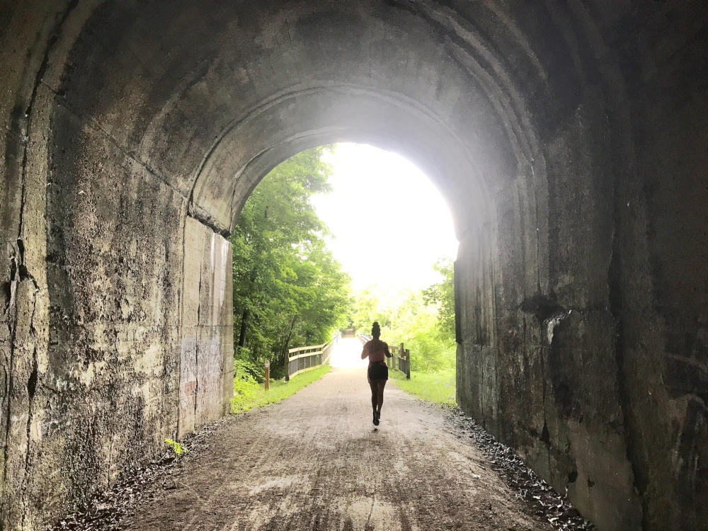 Through Greer Tunnel on the Montour Trail
