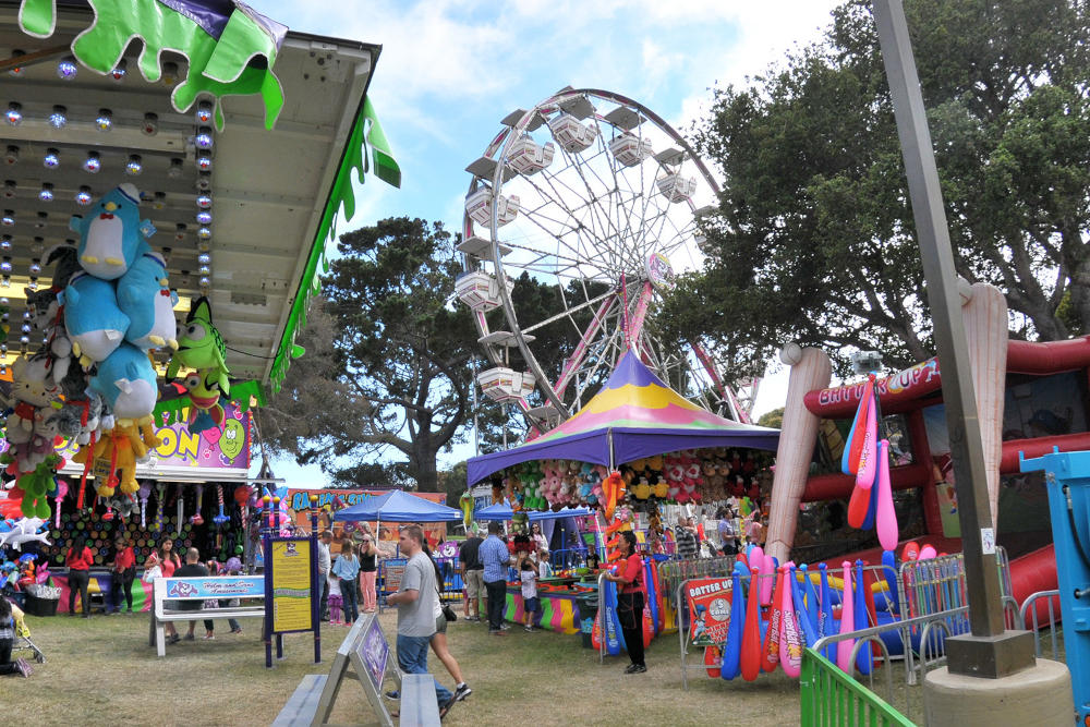 A midway at a county fair