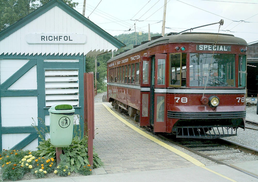 A trolley at the Pennsylvania Trolley Museum