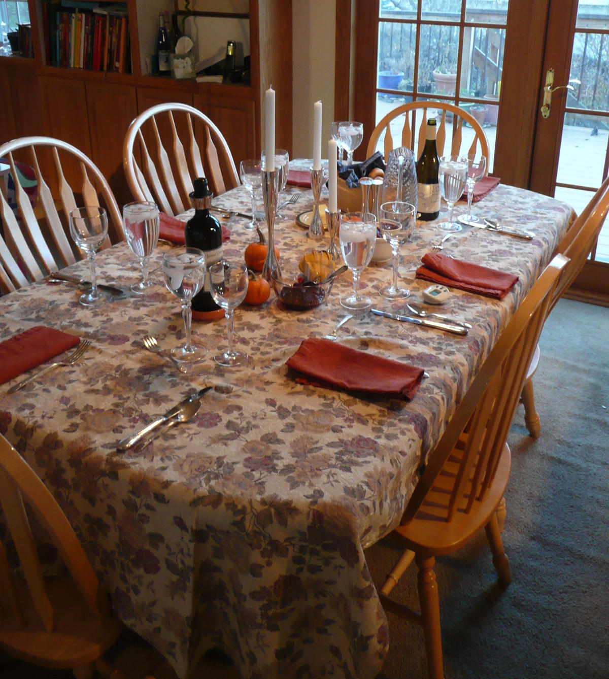A table set for Thanksgiving dinner